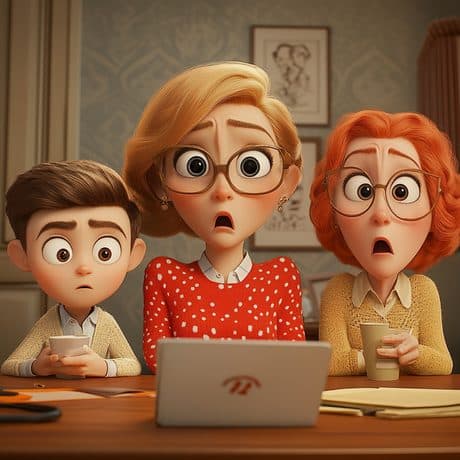 Parent and child actor reviewing information together on a laptop